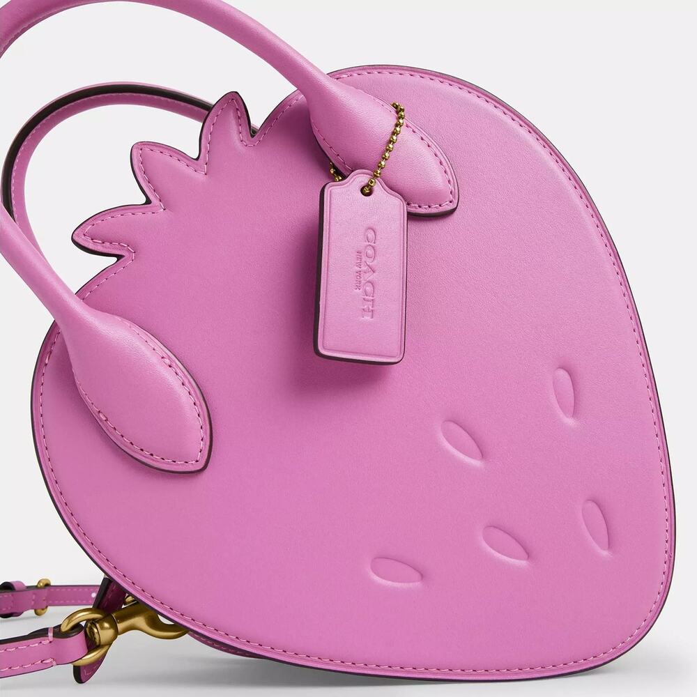 ❤️Coach Strawberry Bag In Regenerative Leather - Picture 7 of 10